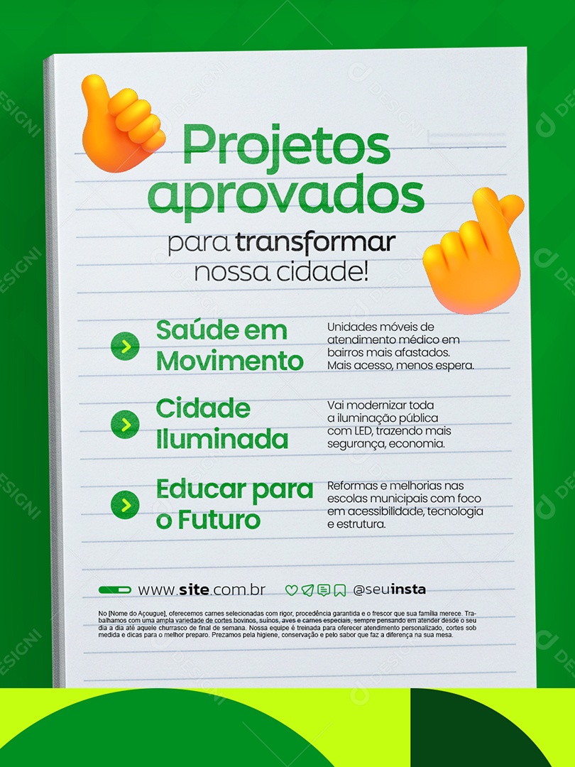 Vereador Projetos Aprovados Social Media PSD Editável