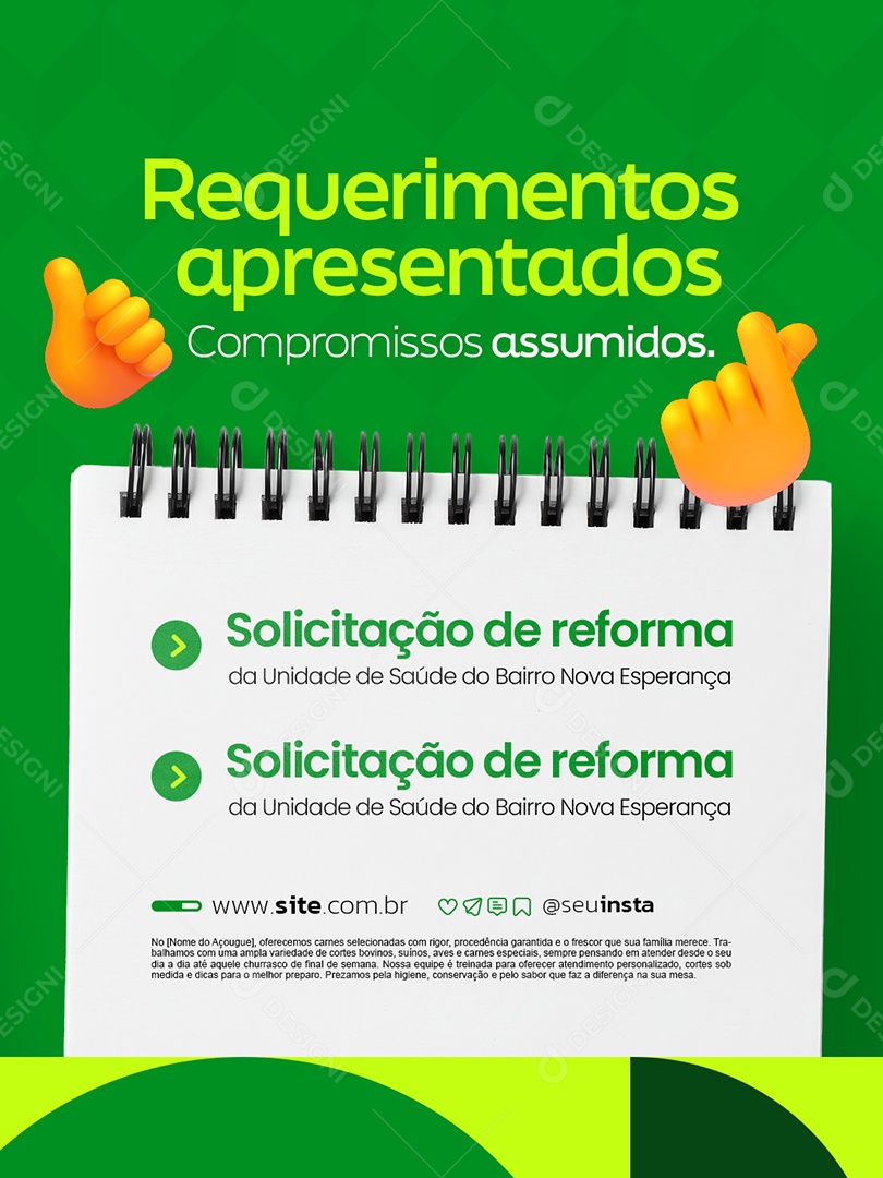 Vereador Requerimentos Apresentados Social Media PSD Editável