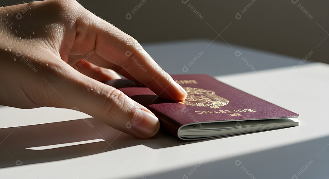 Imagem mostra um passaporte, que é um documento de viagem essencial