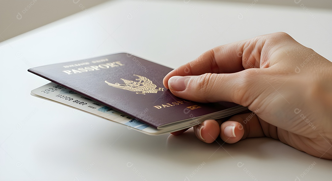 Imagem mostra um passaporte, que é um documento de viagem essencial