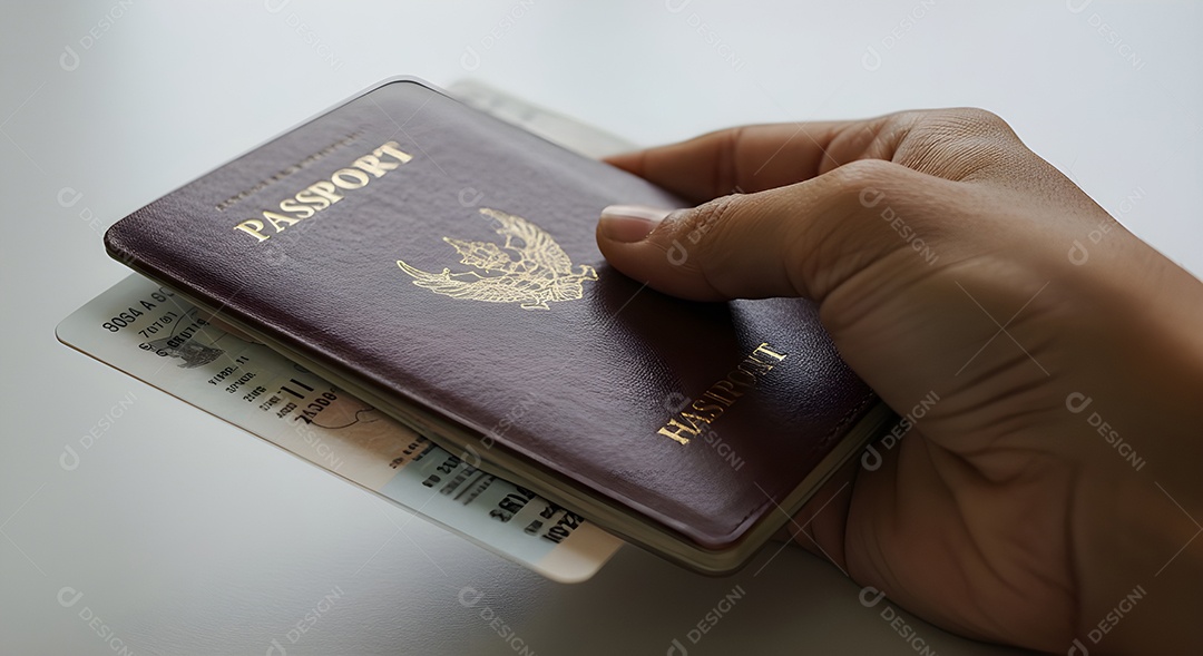 Imagem mostra um passaporte, que é um documento de viagem essencial
