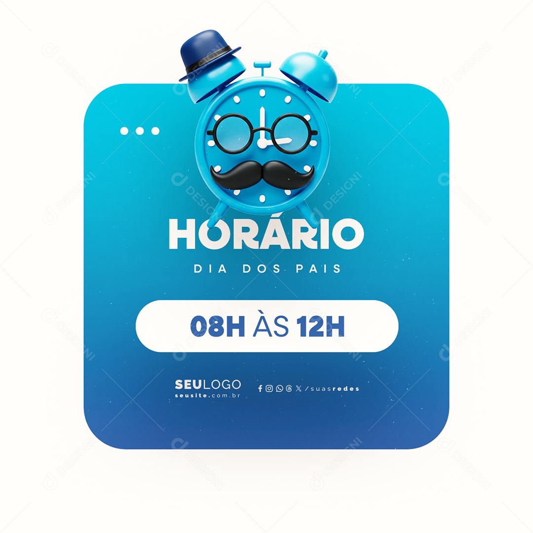 Horário Dia dos Pais Social Media PSD Editável