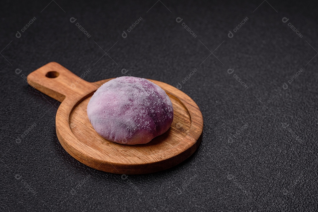 Imagem mostra um Mochi (ou Moti), um tradicional doce japonês feito de arroz glutinos