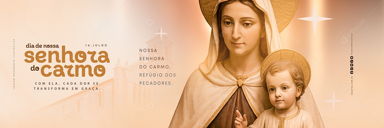 Carrossel Dia de Nossa Senhora do Carmo 16 de Julho Social Media PSD Editável