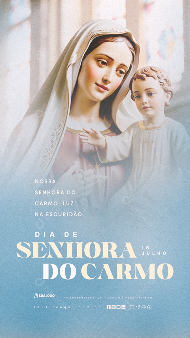 Story Dia de Nossa Senhora do Carmo 16 de Julho Social Media PSD Editável