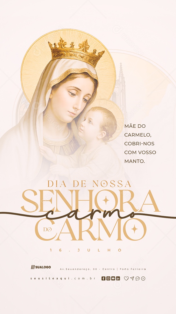 Story Dia de Nossa Senhora do Carmo 16 de Julho Social Media PSD Editável