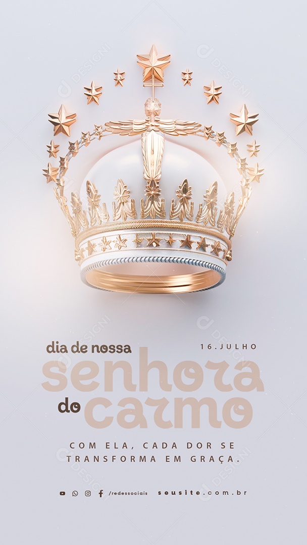 Story Dia de Nossa Senhora do Carmo 16 de Julho Social Media PSD Editável
