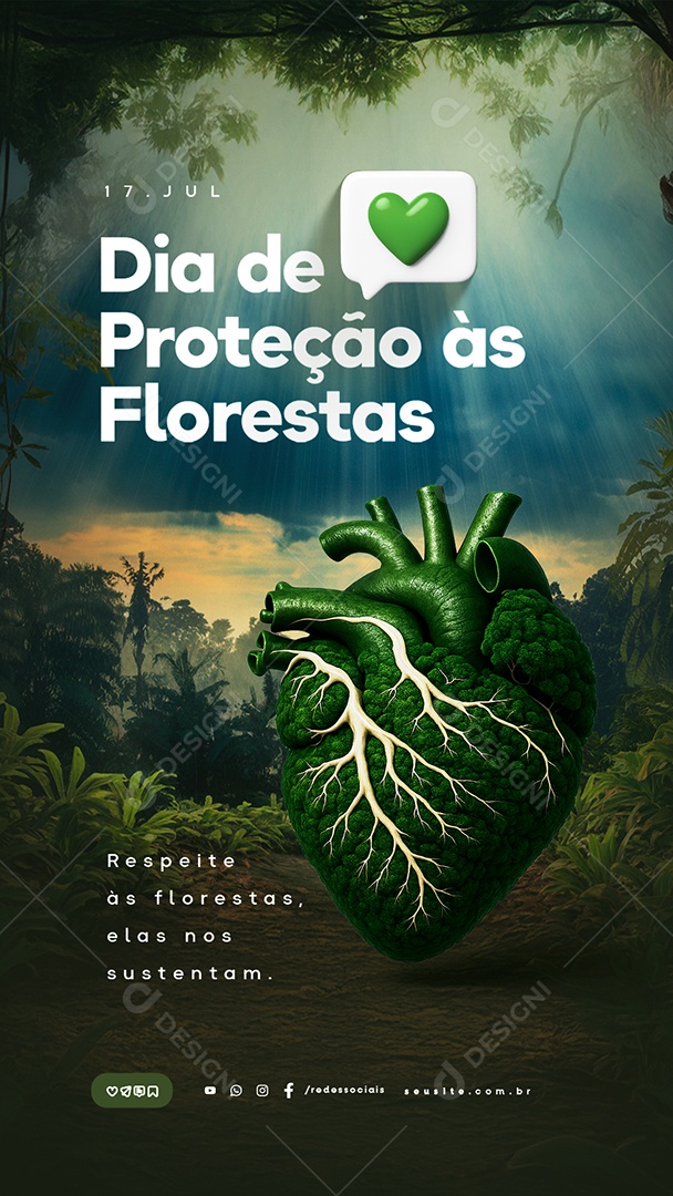 Story Dia da Proteção às Florestas 17 de Julho Social Media PSD Editável