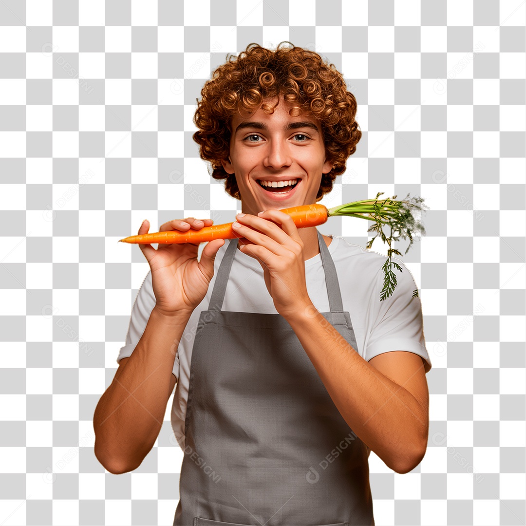 Agricultor Segurando Cenoura PNG Transparente