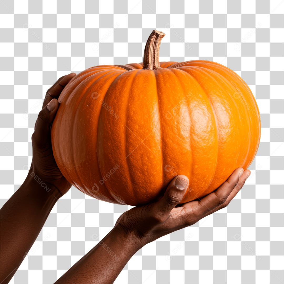 Mãos Segurando Abóbora PNG Transparente
