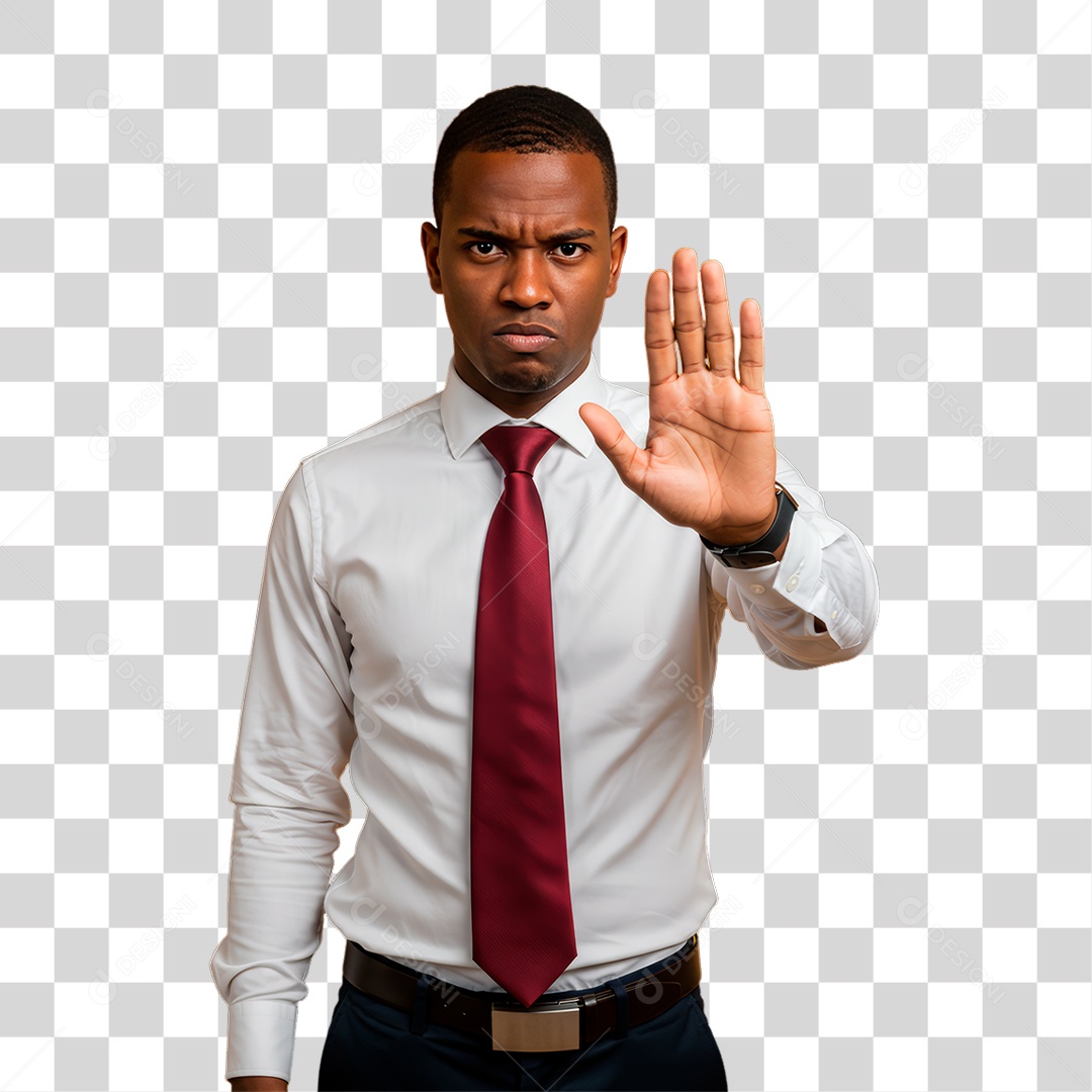 Professor Fazendo Sinal de Pare PNG Transparente