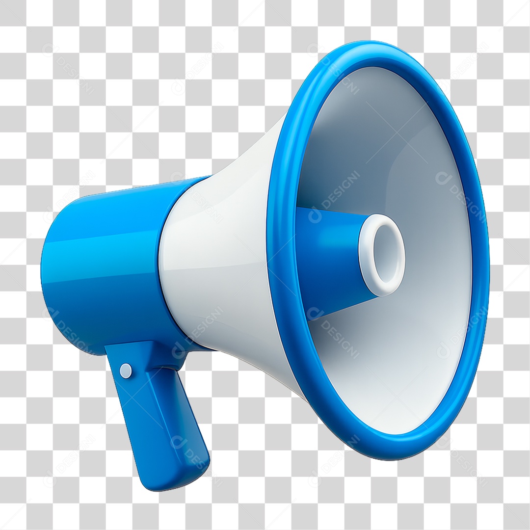 Megafone Azul PNG Transparente