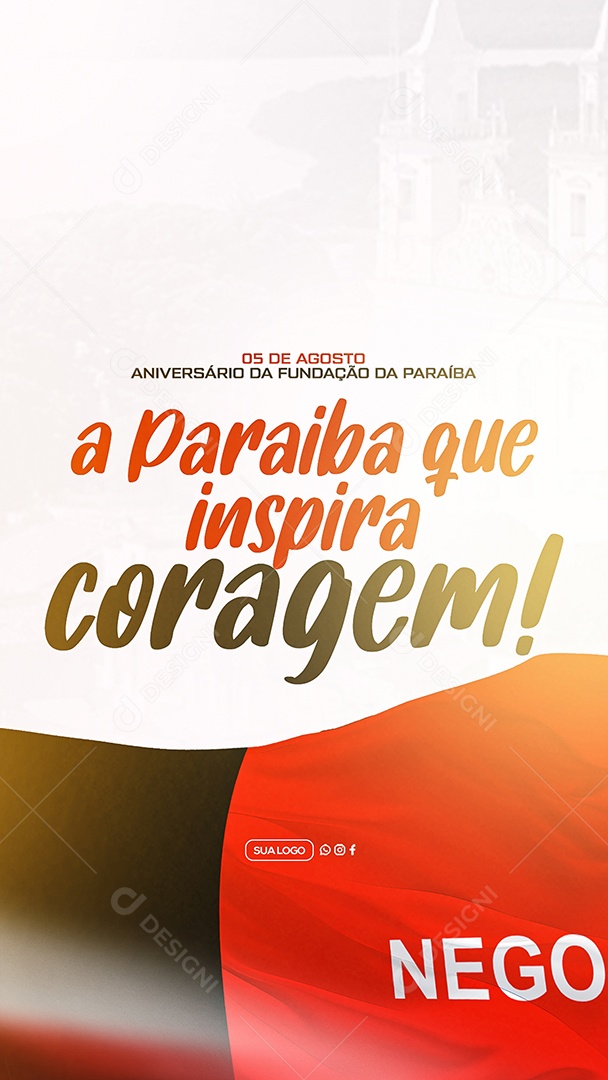 Story Aniversário da Fundação da Paraíba 05 de Agosto Social Media PSD Editável