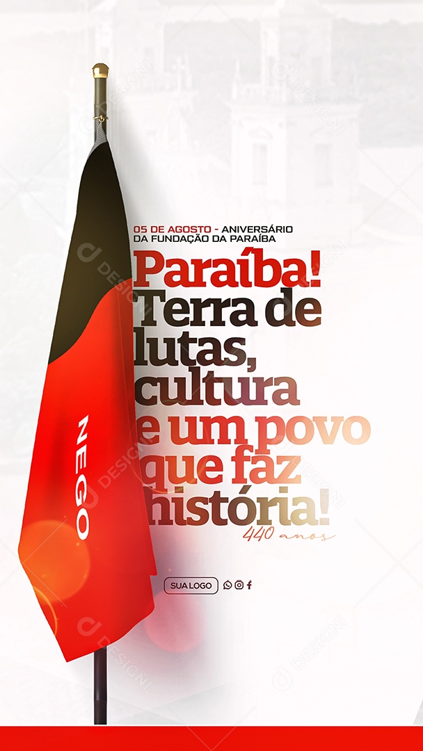 Story Aniversário da Fundação da Paraíba 05 de Agosto Social Media PSD Editável