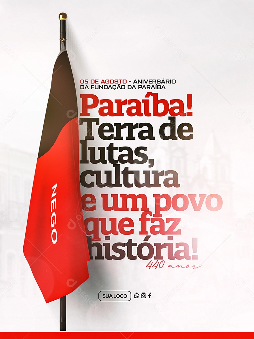 Aniversário da Fundação da Paraíba 05 de Agosto Social Media PSD Editável