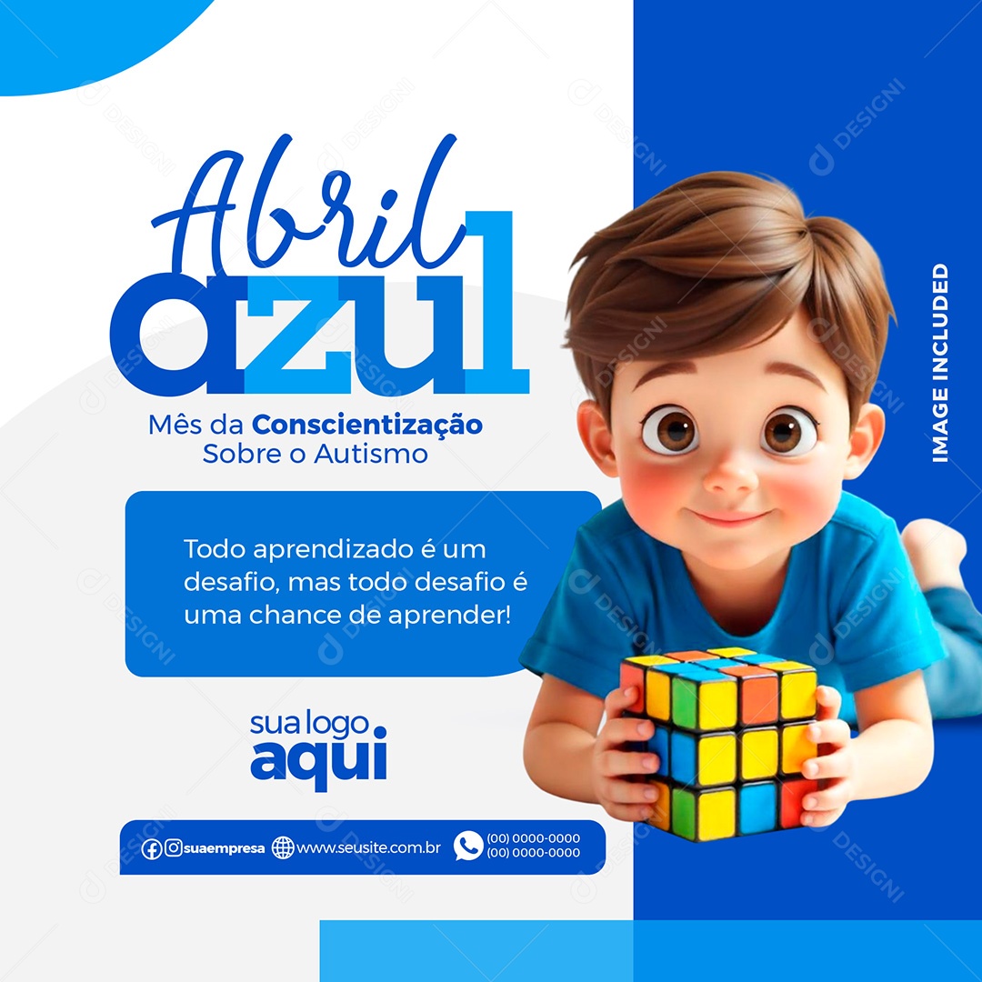 Dia Do Orgulho Autista 18 de Junho Social Media PSD Editável