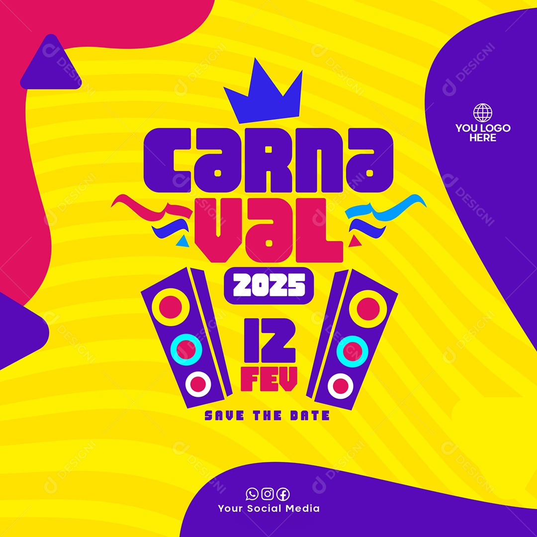 Flyer Carnaval 10 de Fevereiro Social Media PSD Editável