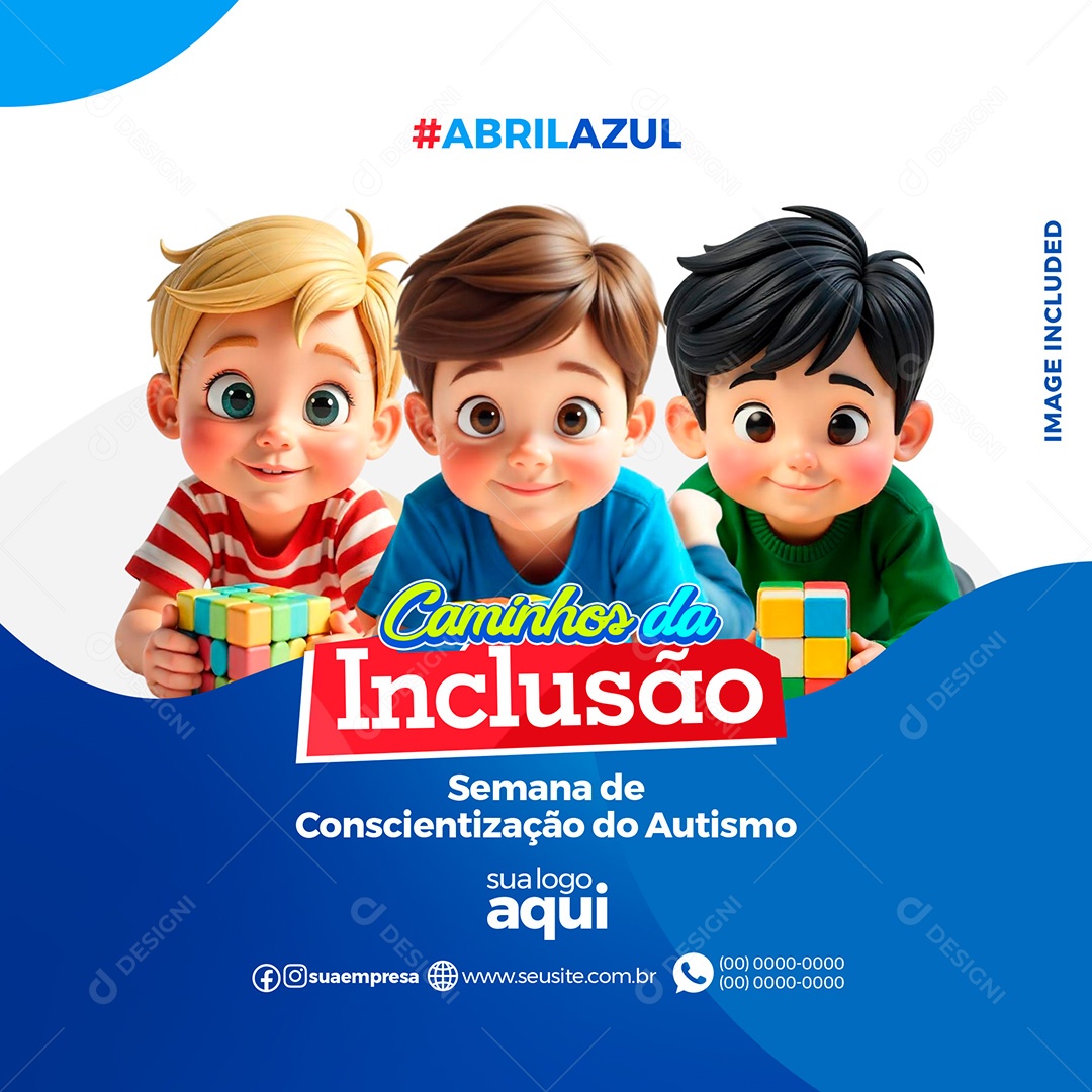 Semana de Conscientização Sobre o Autismo 18 de Junho Social Media PSD Editável