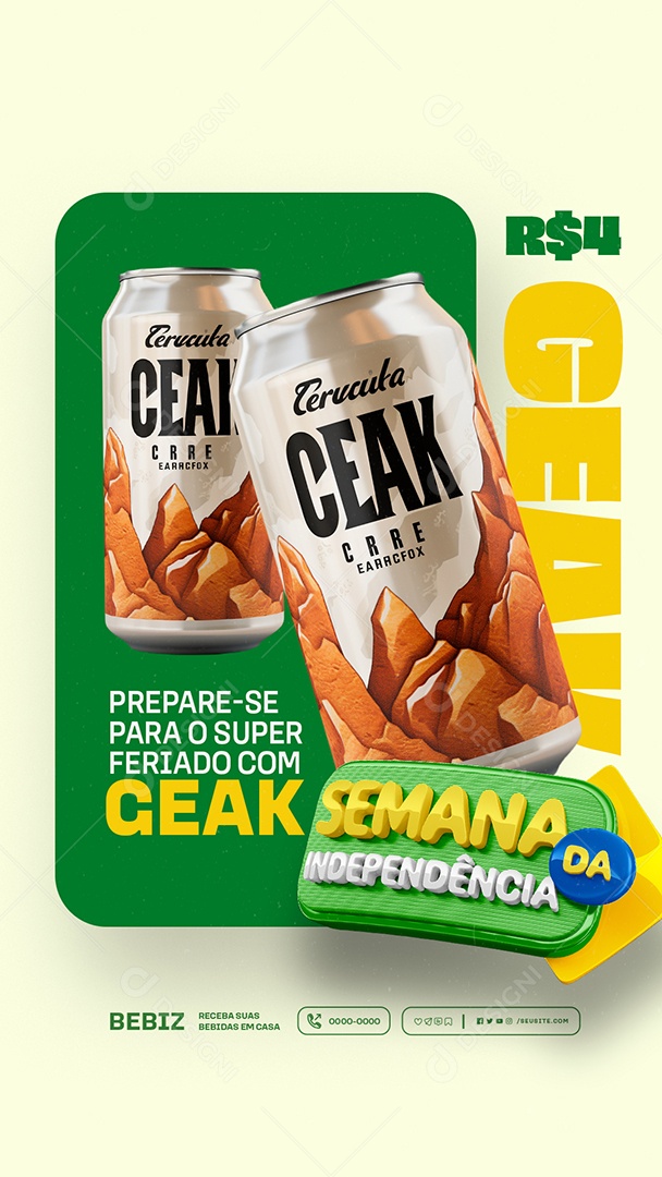 Story Semana da Independência Cervejaria Cerveja Ceak Social Media PSD Editável