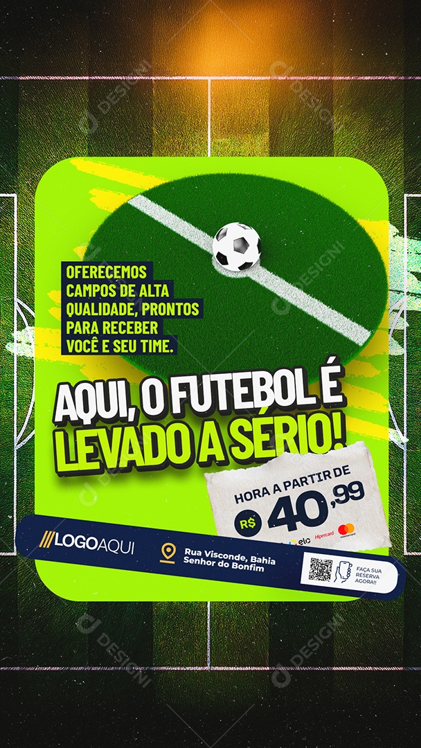 Story Aqui o Futebol é Levado a Sério Social Media PSD Editável