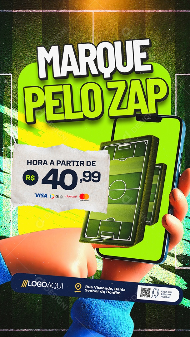 Story Futebol Marque Pelo Zap Social Media PSD Editável