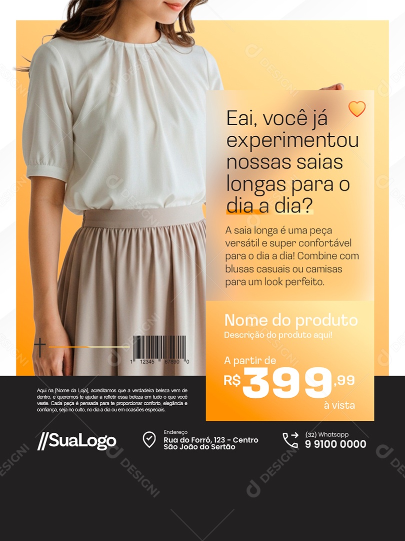 Moda Evangélica Eai Você Já Experimentou Nossas Saias Longas Social Media PSD Editável