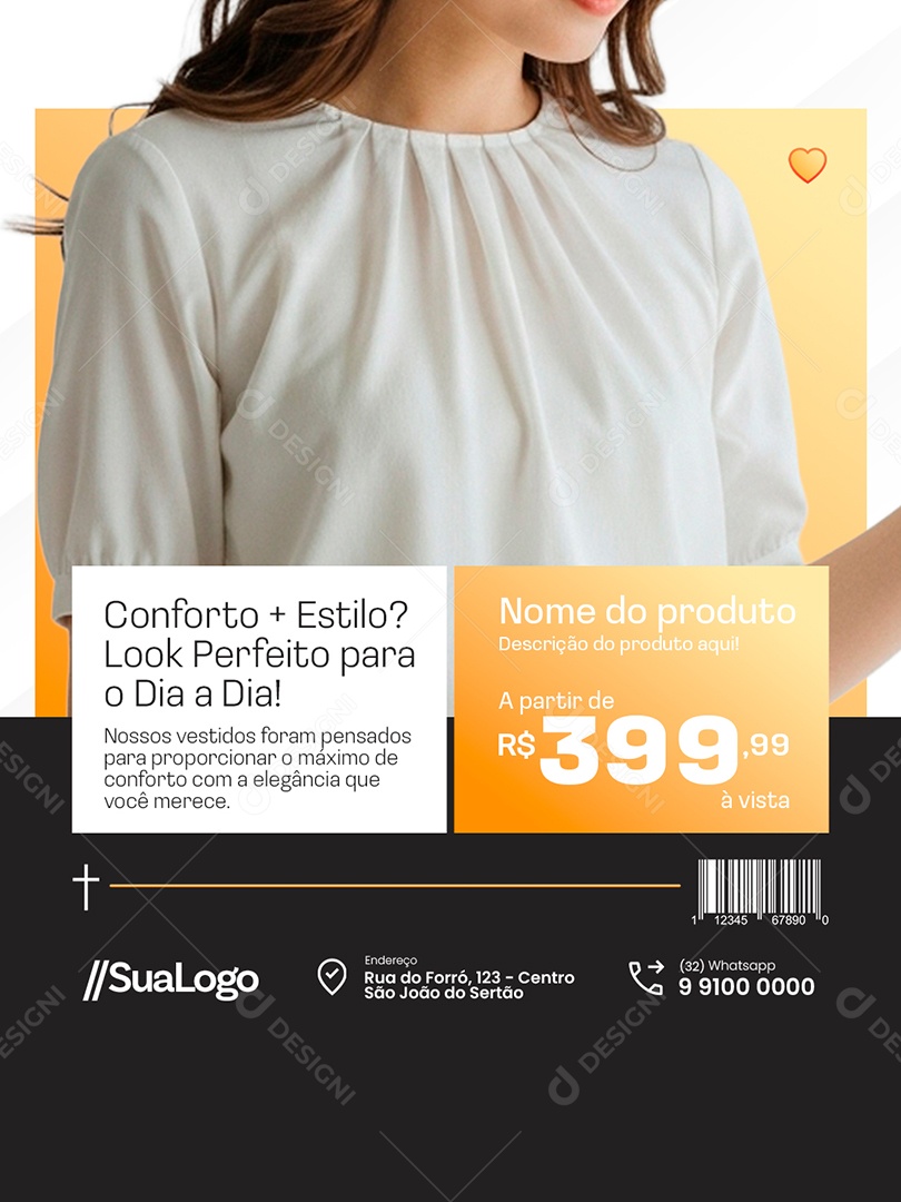 Moda Evangélica Conforto Mais Estilo Look Perfeito Social Media PSD Editável