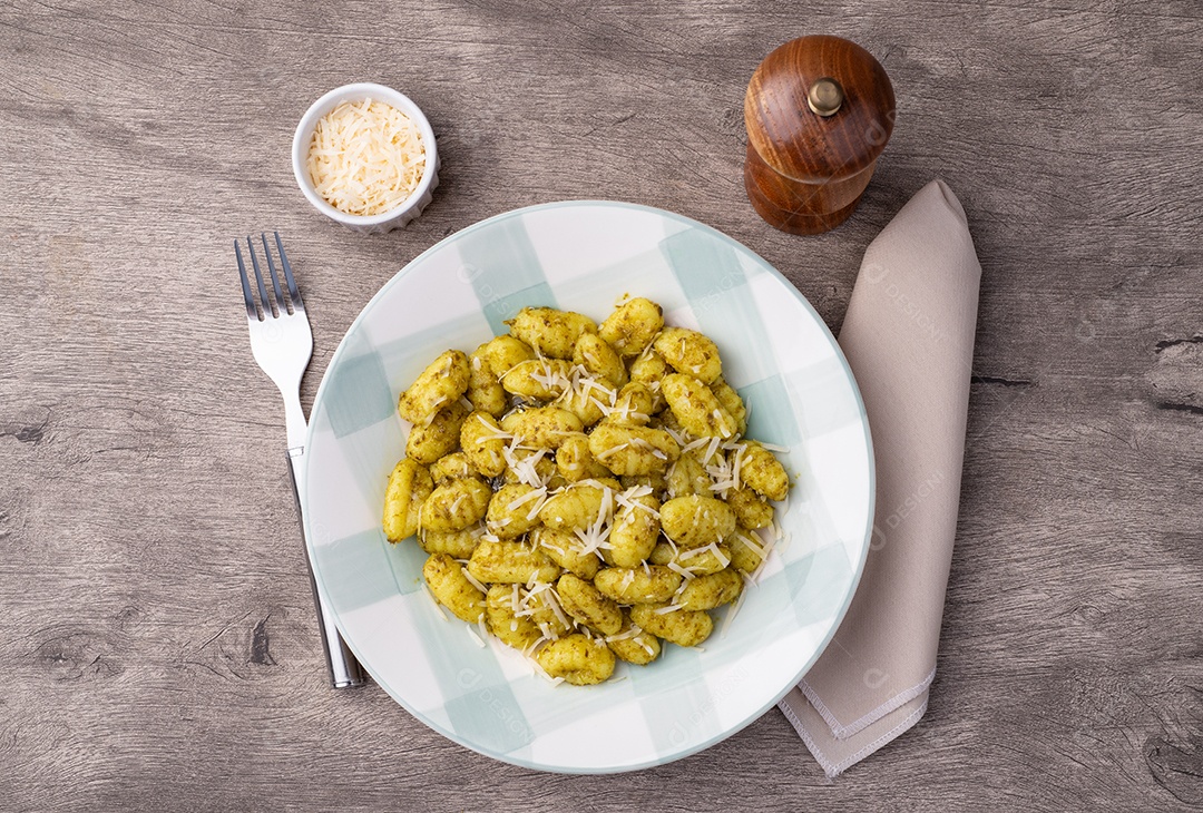 Retrato mostra um prato de nhoque