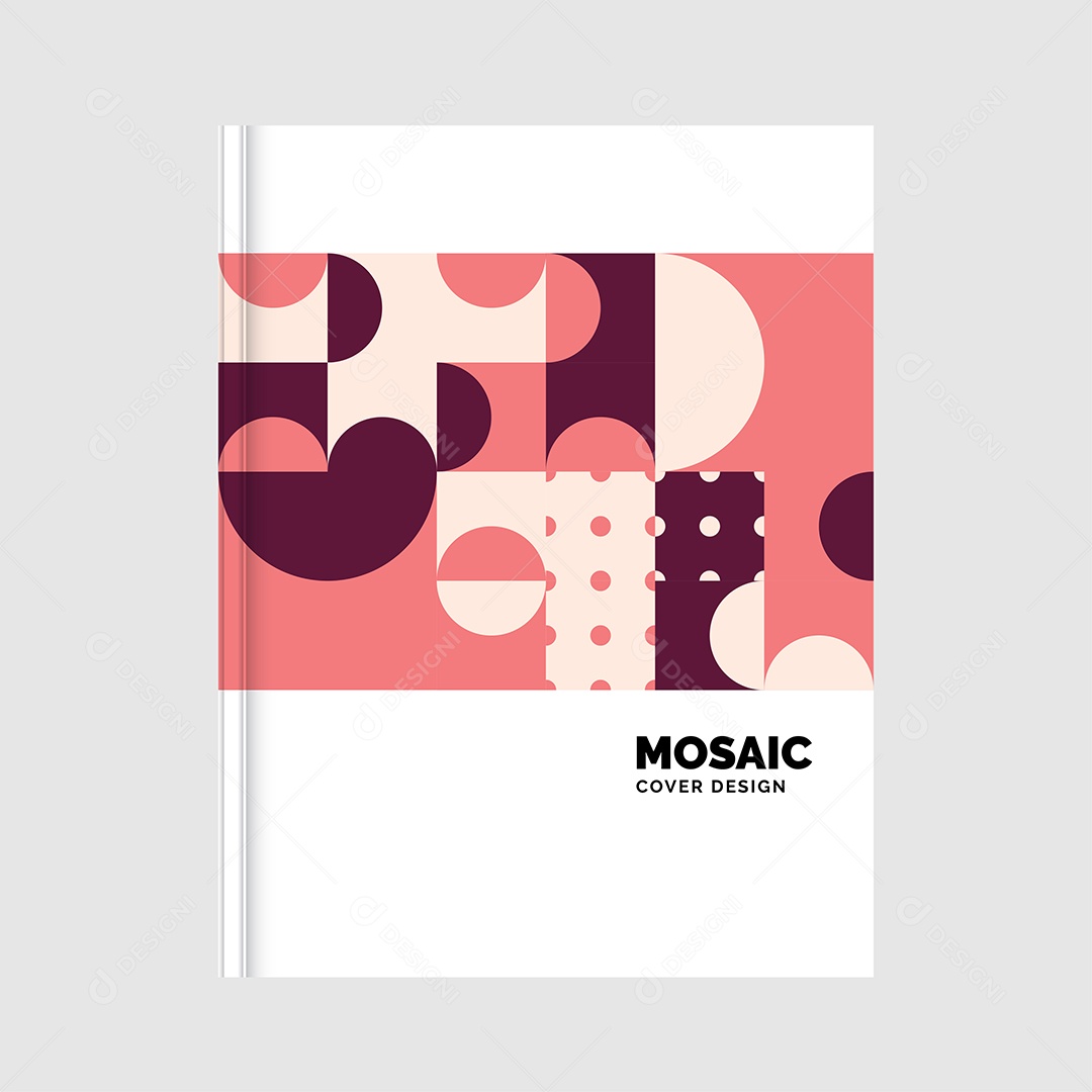 Modelo de Capa de Livro de Mosaico Plano Ilustração Vetor EPS