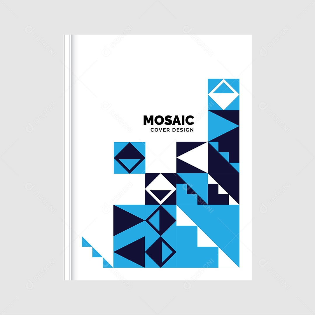 Modelo de Capa de Livro de Mosaico Plano Ilustração Vetor EPS