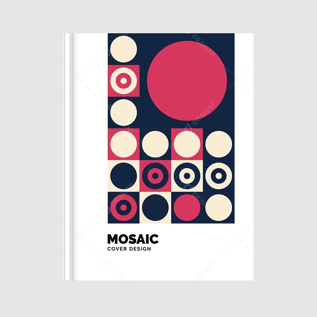 Modelo de Capa de Livro de Mosaico Plano Ilustração Vetor EPS