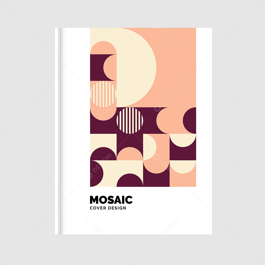 Modelo de Capa de Livro de Mosaico Plano Ilustração Vetor EPS