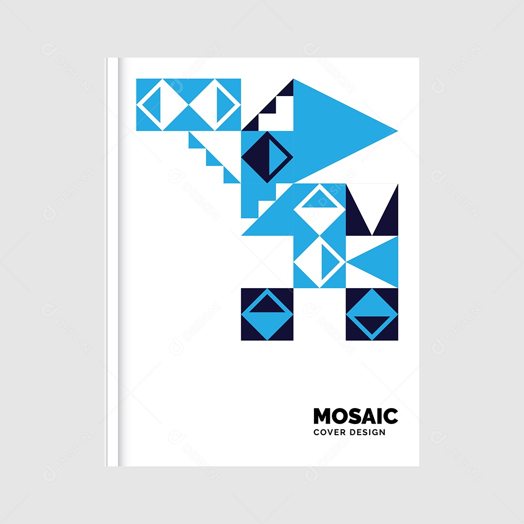 Modelo de Capa de Livro de Mosaico Plano Ilustração Vetor EPS