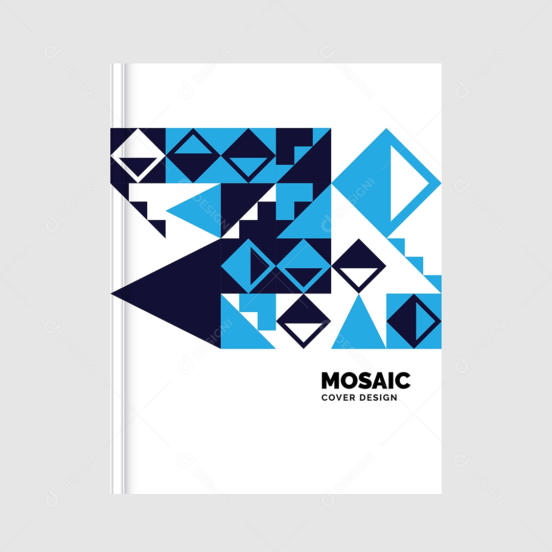 Modelo de Capa de Livro de Mosaico Plano Ilustração Vetor EPS