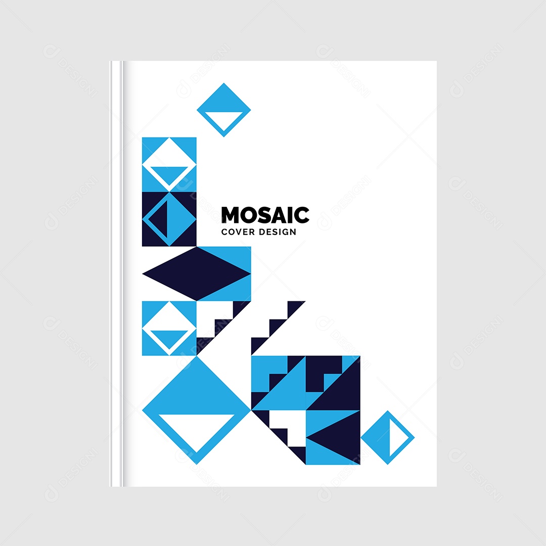 Modelo de Capa de Livro de Mosaico Plano Ilustração Vetor EPS