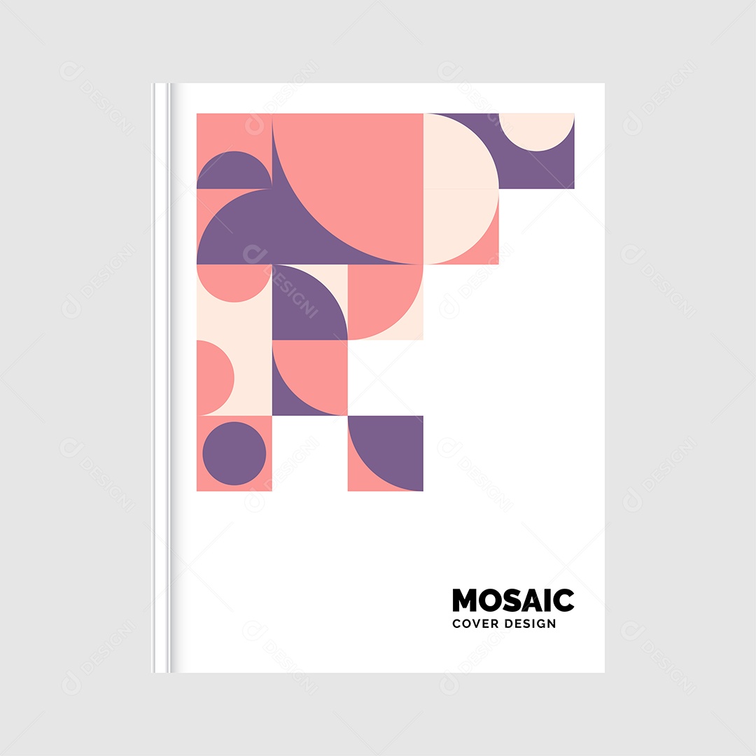Modelo de Capa de Livro de Mosaico Plano Ilustração Vetor EPS