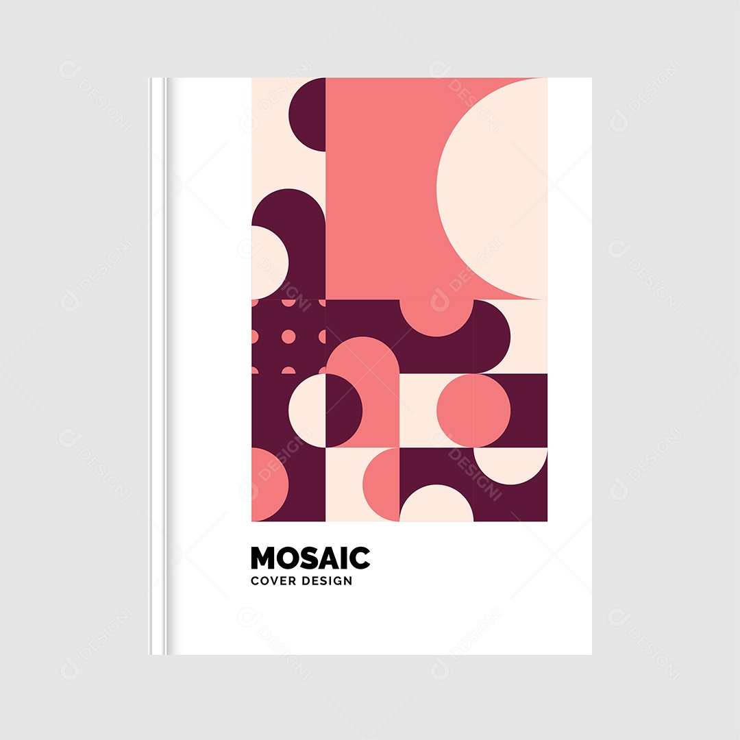 Modelo de Capa de Livro de Mosaico Plano Ilustração Vetor EPS