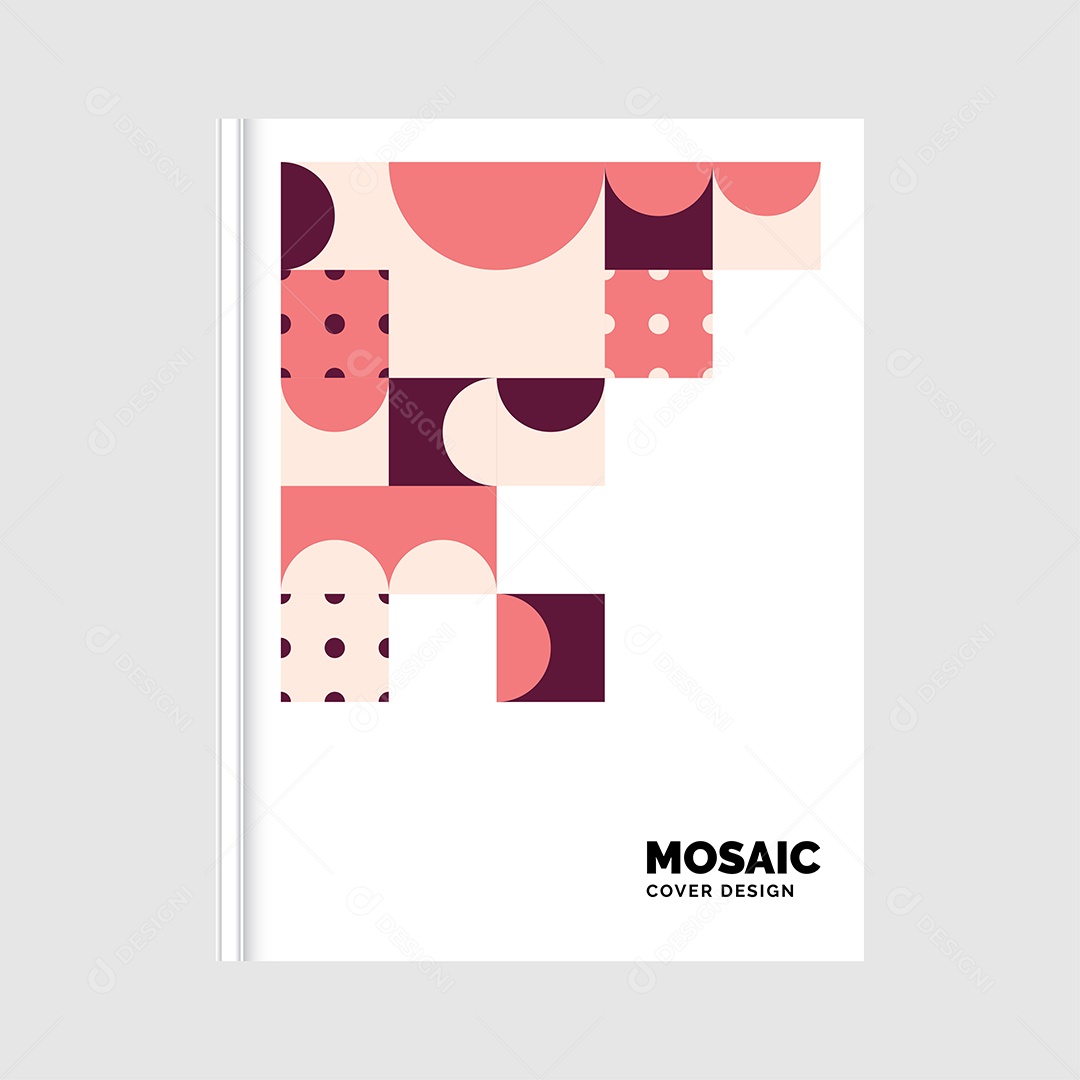 Modelo de Capa de Livro de Mosaico Plano Ilustração Vetor EPS