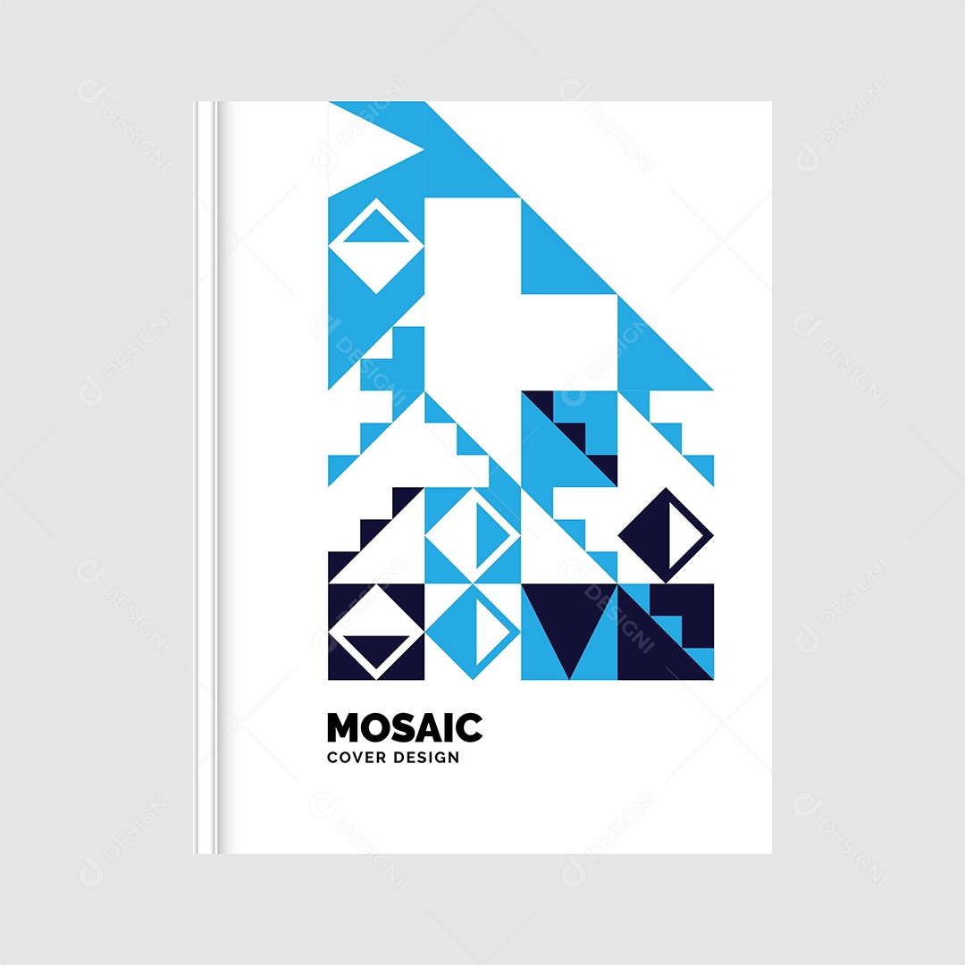 Modelo de Capa de Livro de Mosaico Plano Ilustração Vetor EPS