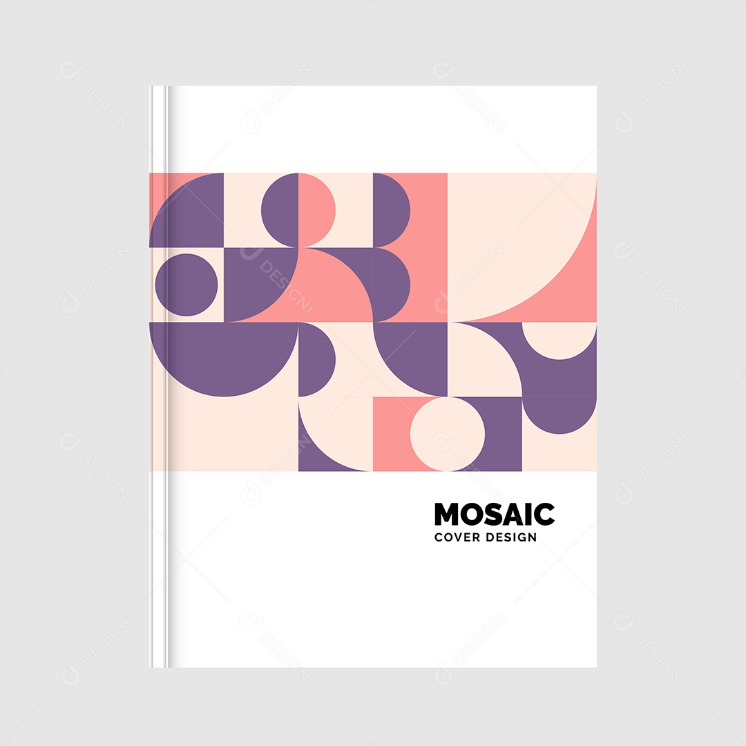 Modelo de Capa de Livro de Mosaico Plano Ilustração Vetor EPS
