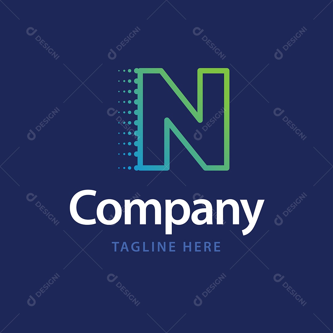Logo de Empresa N Ilustração Vetor EPS