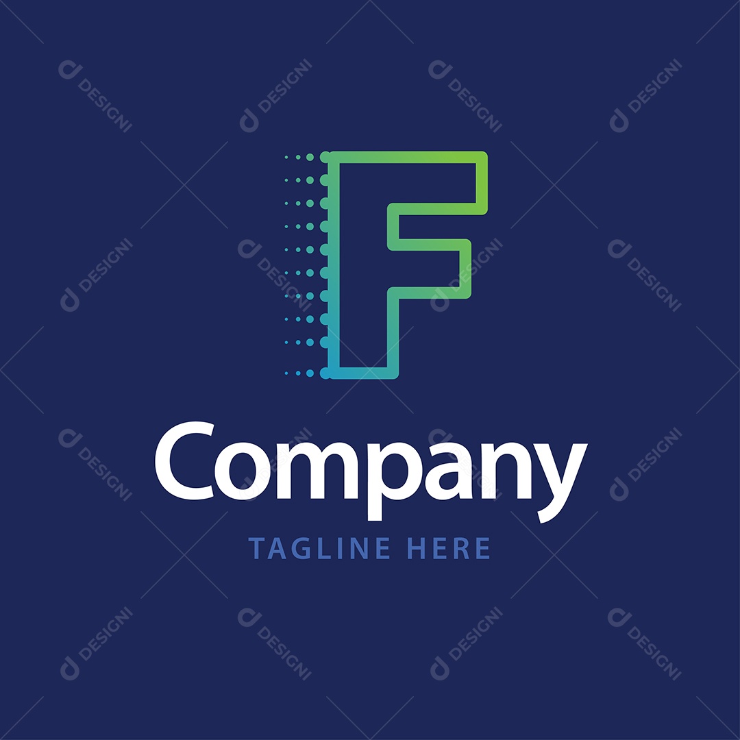 Logo de Empresa F Ilustração Vetor EPS