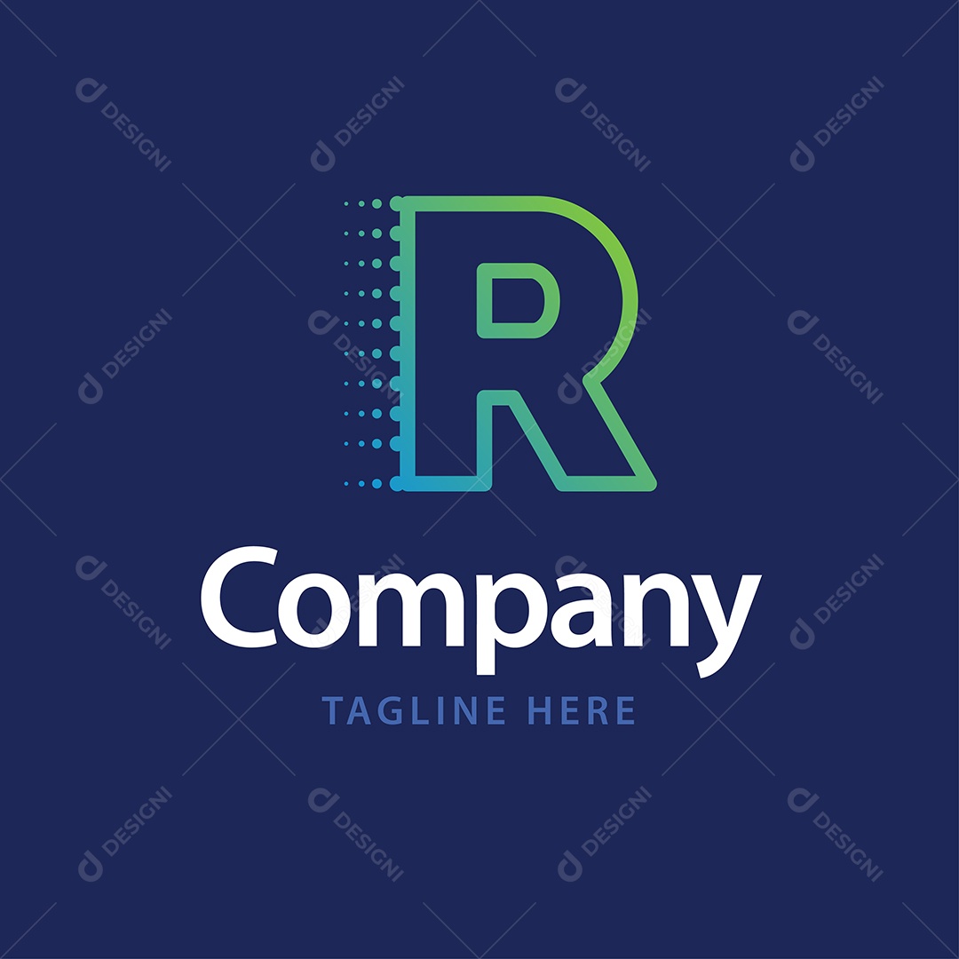 Logo de Empresa R Ilustração Vetor EPS