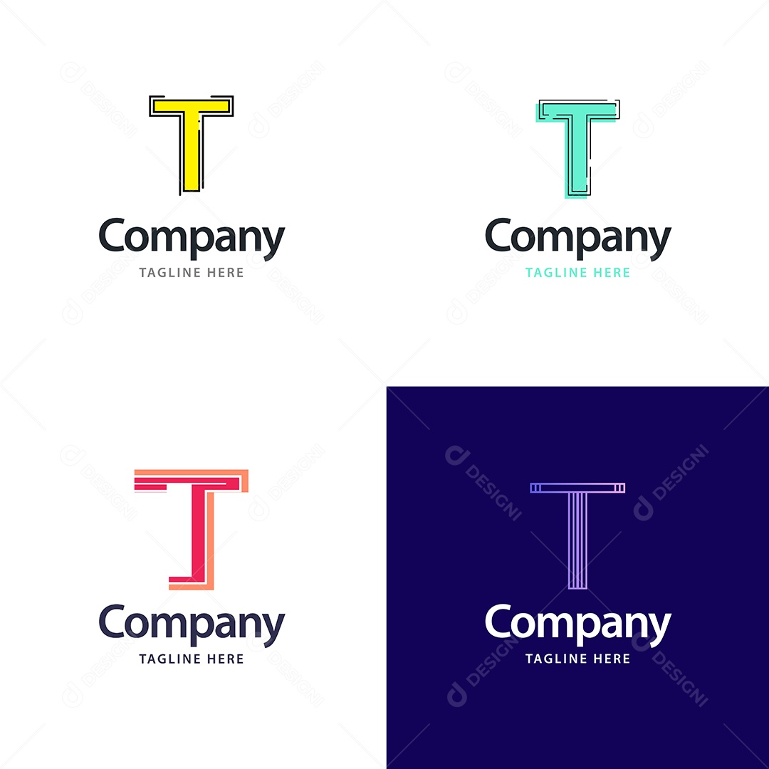 Logo de Empresa T Ilustração Vetor EPS