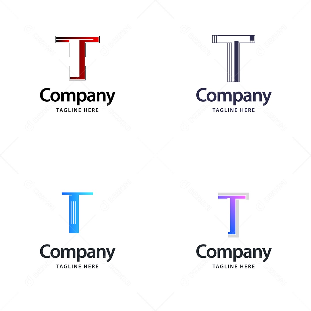 Logo de Empresa T Ilustração Vetor EPS