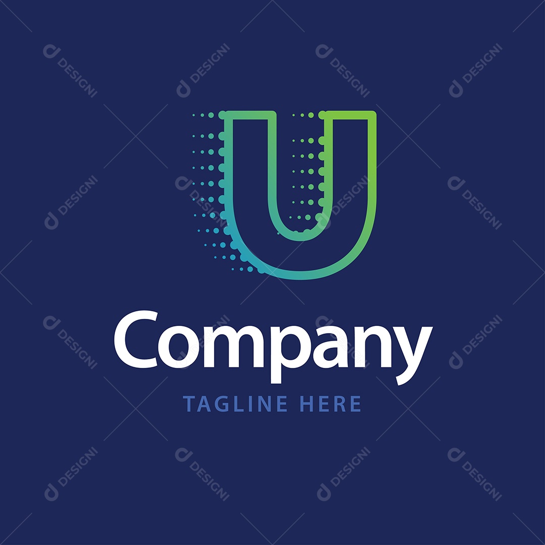Logo de Empresa U Ilustração Vetor EPS