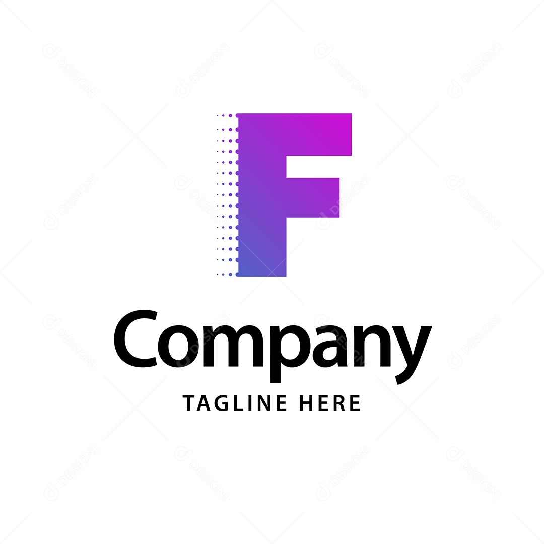 Logo de Empresa F Ilustração Vetor EPS