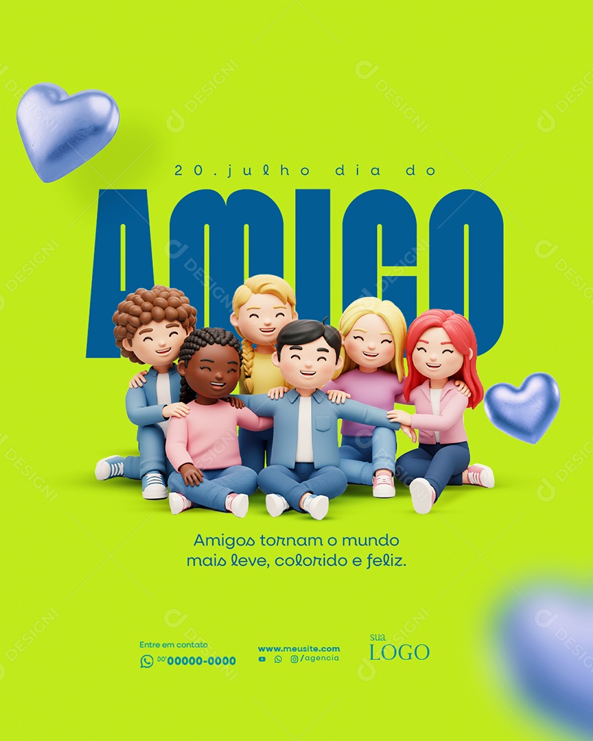 Dia do Amigo 20 de Junho Social Media PSD Editável