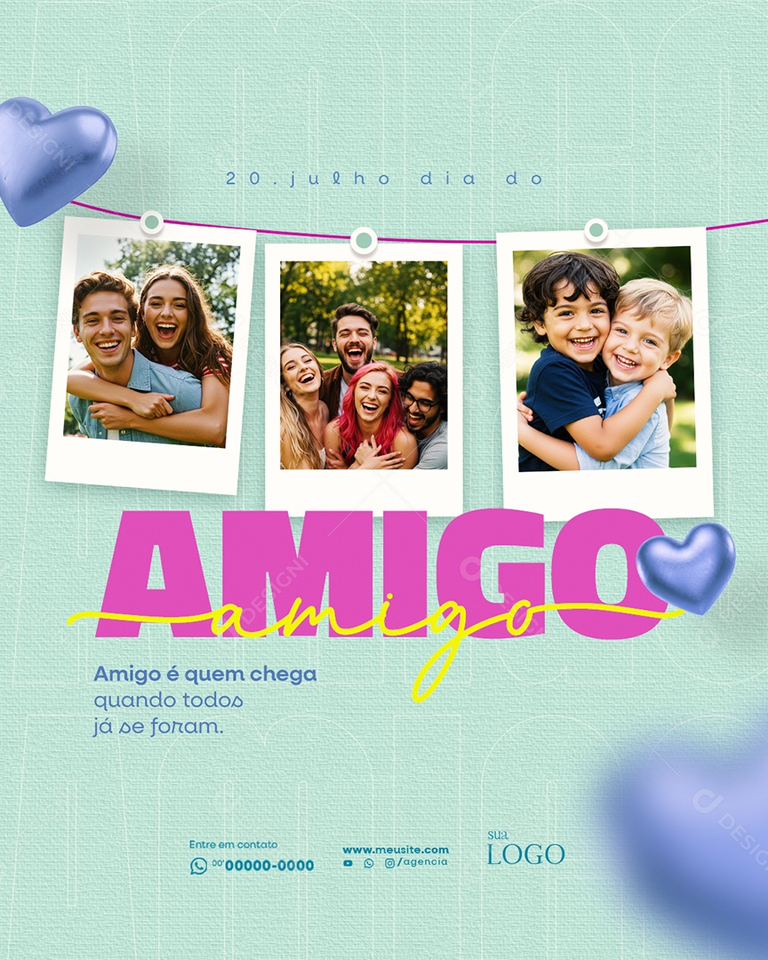 Dia do Amigo 20 de Junho Social Media PSD Editável