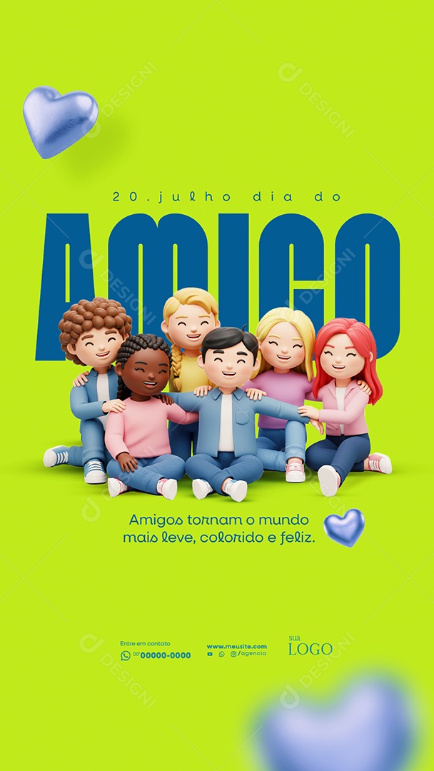 Story Dia do Amigo 20 de Junho Social Media PSD Editável